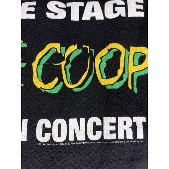 Vintage 1996 Scorpions Alice Cooper Live Official Rock Tour T Shirt Large - Picture 4 of 6